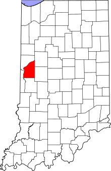 State map highlighting Fountain County