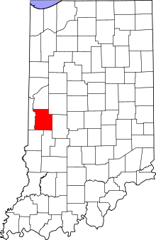 Map of Indiana highlighting Parke County