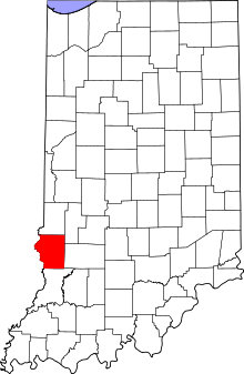 Map of Indiana highlighting Sullivan County