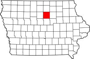 Map of Iowa highlighting Franklin County