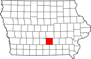 Map of Iowa highlighting Marion County