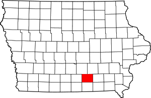 Map of Iowa highlighting Monroe County