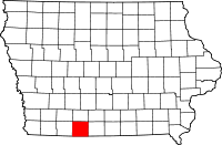 Map of Iowa highlighting Ringgold County