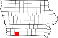 Map of Iowa highlighting Taylor County
