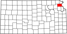 State map highlighting Atchison County