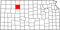 Map of Kansas highlighting Graham County