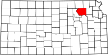 State map highlighting Pottawatomie County