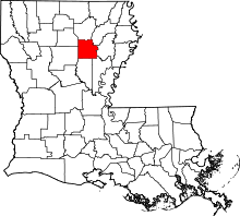 State map highlighting Caldwell Parish