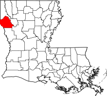 State map highlighting De Soto Parish