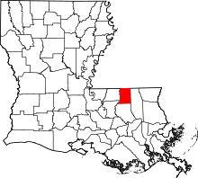 Map of Louisiana highlighting Saint Helena Parish