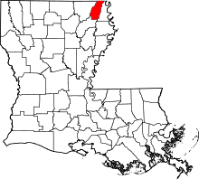 Map of Louisiana highlighting West Carroll Parish