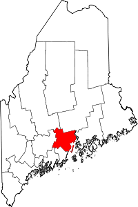 State map highlighting Waldo County
