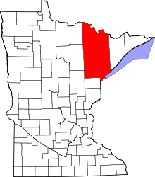 Map of Minnesota highlighting Saint Louis County