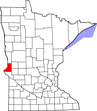 Map of Minnesota highlighting Traverse County