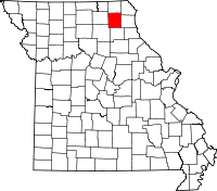 Map of Missouri highlighting Knox County