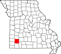 A state map highlighting Lawrence County in the southwestern part of the state.