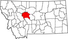 State map highlighting Cascade County