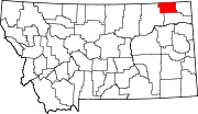 State map highlighting Daniels County