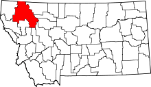 Map of Montana highlighting Flathead County