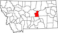 State map highlighting Petroleum County