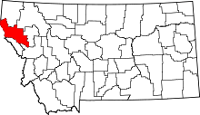 State map highlighting Sanders County