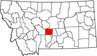 State map highlighting Wheatland County