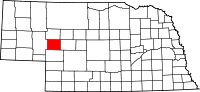 Map of Nebraska highlighting Arthur County