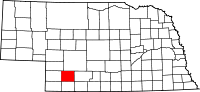 Map of Nebraska highlighting Hayes County