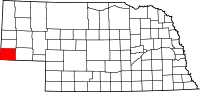 Map of Nebraska highlighting Kimball County