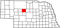 Map of Nebraska highlighting Thomas County
