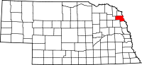 Map of Nebraska highlighting Thurston County