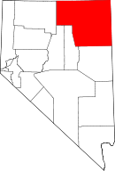 Map of Nevada highlighting Elko County