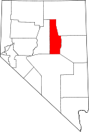 Map of Nevada highlighting Eureka County
