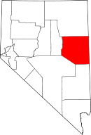 Map of Nevada highlighting White Pine County