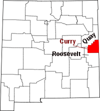 State map highlighting Curry County