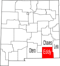 Map of New Mexico highlighting Eddy County