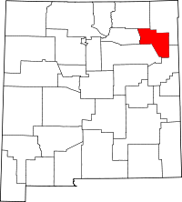 Map of New Mexico highlighting Harding County
