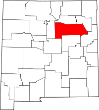 Map of New Mexico highlighting San Miguel County