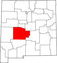 State map highlighting Socorro County