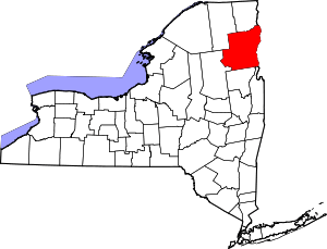 State map highlighting Essex County