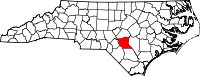 Map of North Carolina highlighting Cumberland County