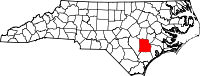 Map of North Carolina highlighting Duplin County