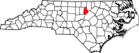 Map of North Carolina highlighting Durham County