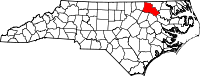 State map highlighting Halifax County