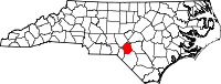 State map highlighting Hoke County