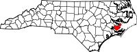 Map of North Carolina highlighting Pamlico County