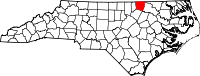 Map of North Carolina highlighting Warren County