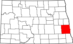 Map of North Dakota highlighting Cass County