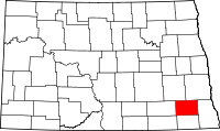 Map of North Dakota highlighting Ransom County