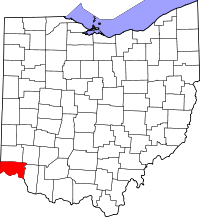 Map of Ohio highlighting Hamilton County